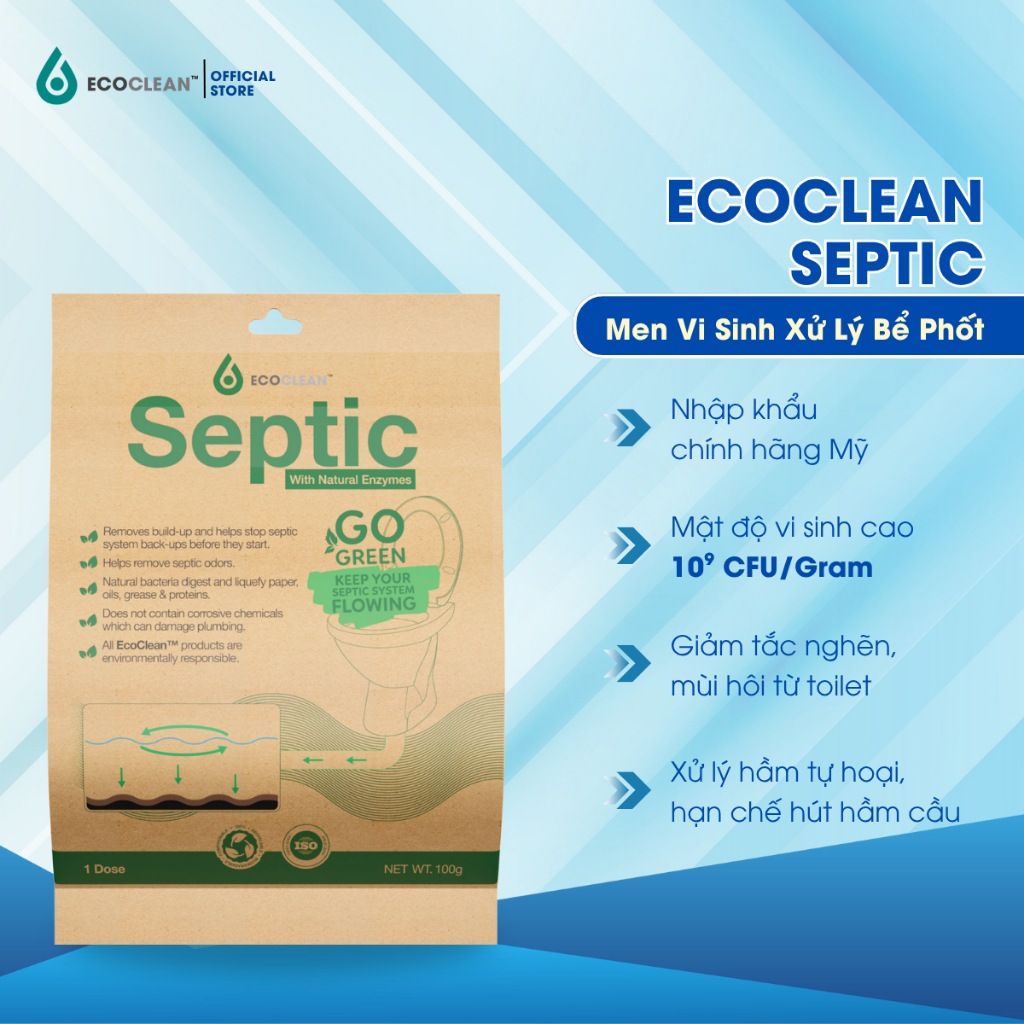 Men Vi Sinh Bể Phốt EcoClean Septic - Giảm Nghẹt Toilet, Xử Lý Mùi Hôi ...