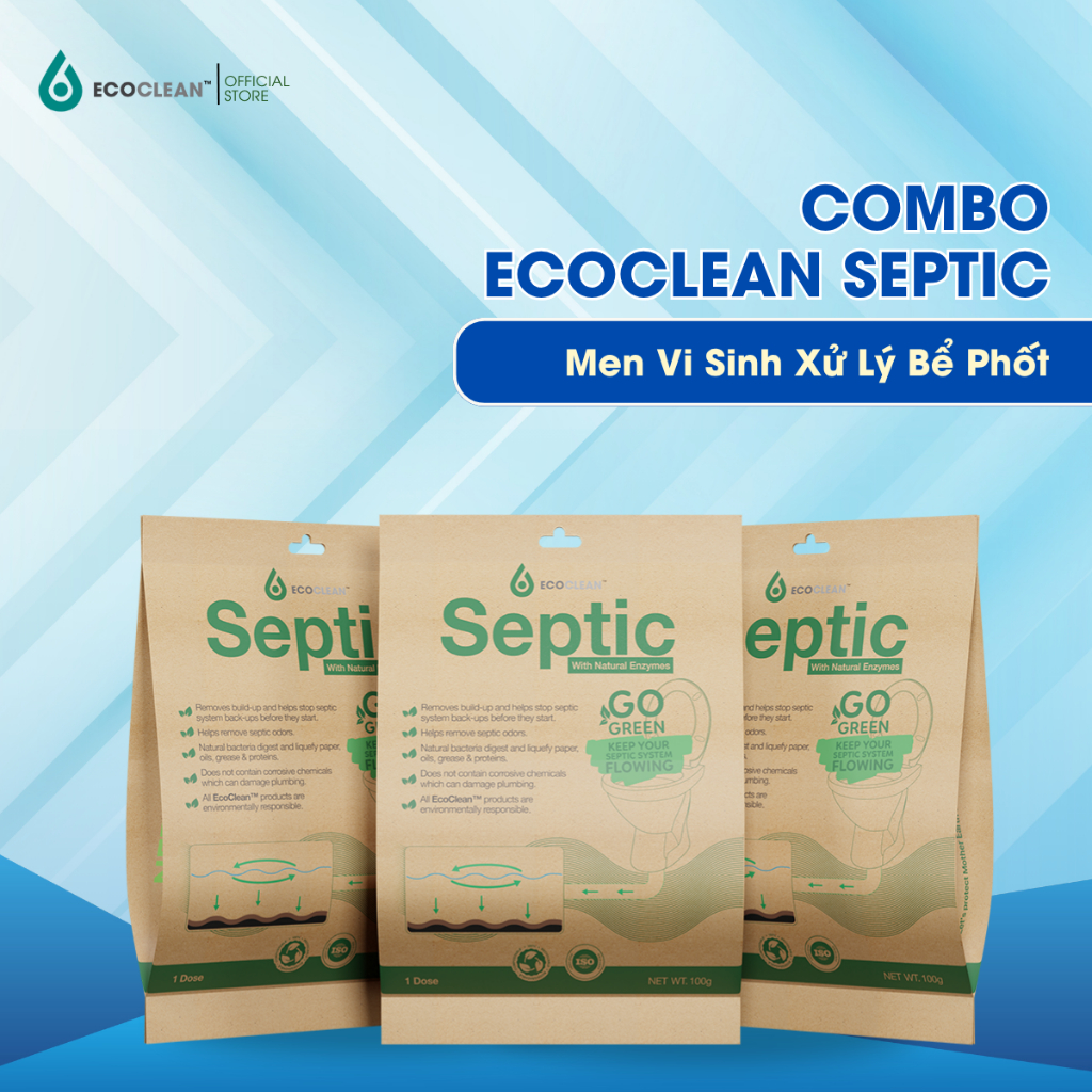 Combo Men Vi Sinh Xử Lý Bể Phốt EcoClean Septic – Khử Mùi Toilet, Giảm ...
