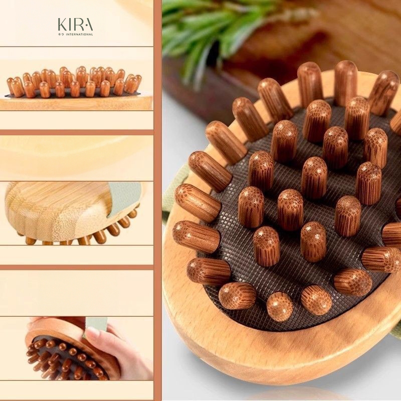 Bàn chải massage răng gỗ tự nhiên – Chải khô toàn thân, định hình cơ thể, giảm mỏi vai gáy, thư giãn mỗi ngày
