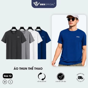 Áo thun thể thao nam DWIN basic chất vải coolmax co dãn 4 chiều thoáng mát thấm hút mồ hôi AT03A