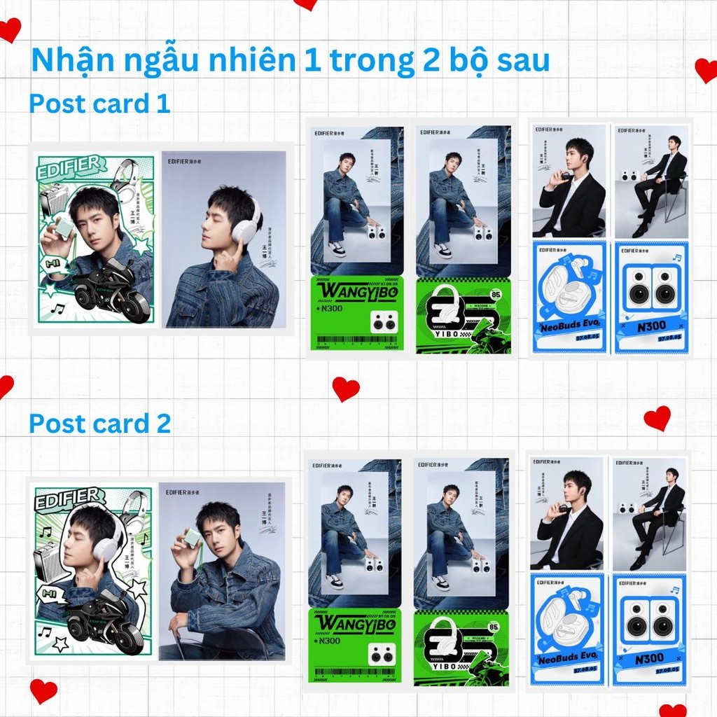 Post card Wang Yibo Vương Nhất Bác Edifier