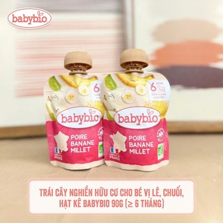 Trái cây nghiền hữu cơ cho bé Babybio 90g (từ 6 tháng tuổi)