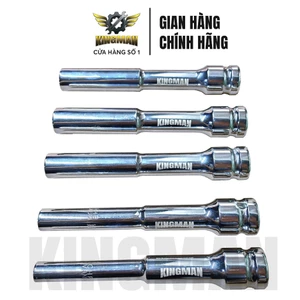 Đầu tuýp 1/2 dài 130mm KINGMAN – nguyên khối mạ crom sáng bóng, cỡ 8-10-12-13-14, hàng cao cấp chính hãng KINGMAN