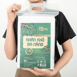 Combo 05 túi khăn vải khô đa năng Lamy túi 270 tờ không mùi