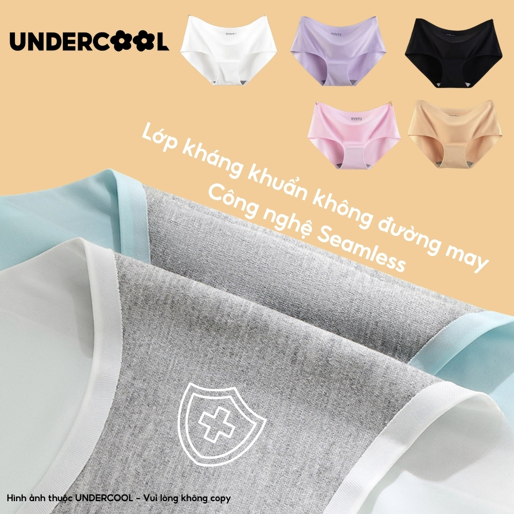 Combo 5 Quần Lót Nữ Su Lạnh Không Viền UNDERCOOL Mềm Mịn Kháng Khuẩn Cạp Vừa Ôm Êm Không Hằn CB-QL02
