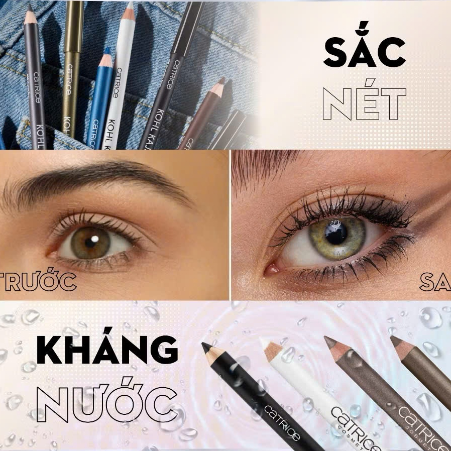 CATRICE chì kẻ mắt Kohl Kajal 4 màu chất mềm dễ tán dễ tạo nét chống thấm 1,1g | NHÍM HOUSE