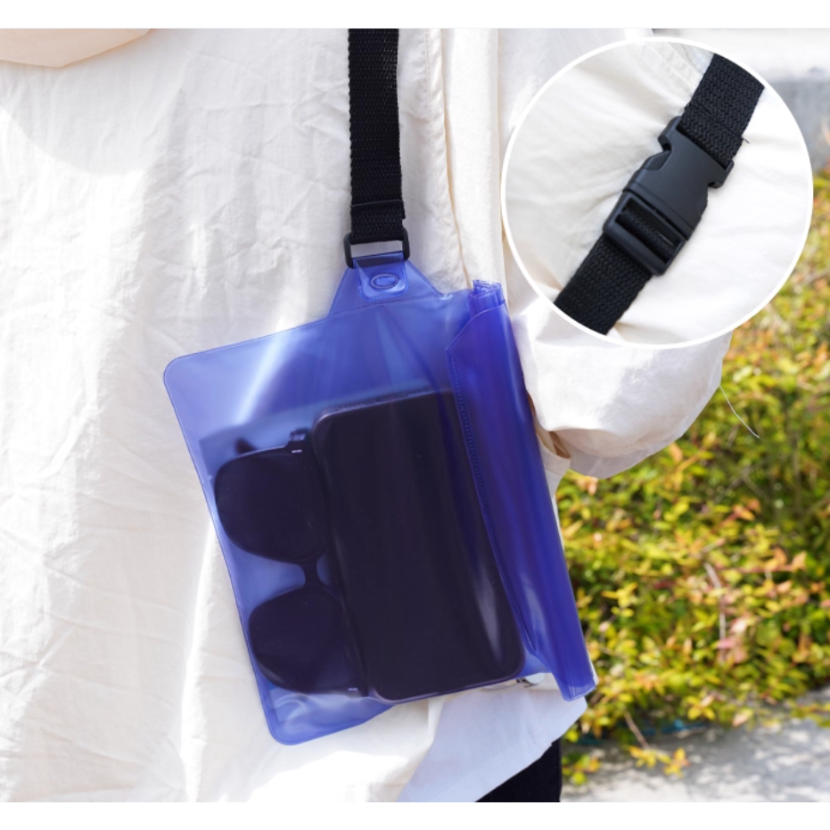 Túi nhựa PVC đeo hông chống thấm nước  tiện lợi đi bơi, đi biển, chèo thuyền, du lịch, túi in họa tiết sôi động T32