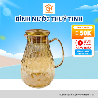 Bình Nước Thuỷ Tinh Pha Lê Bohemia Sang Trọng Tinh Tế Cam Homeware