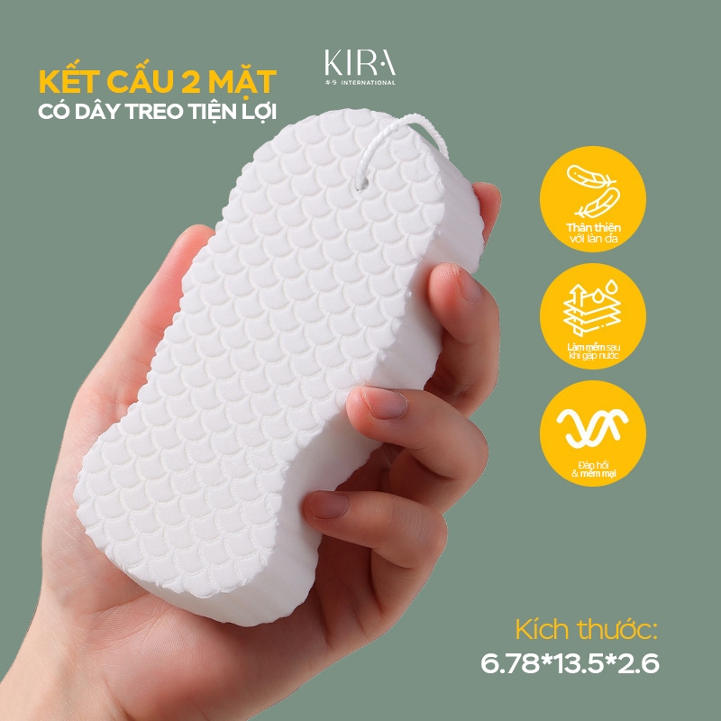 Bông tắm 3D siêu mềm mịn – Làm sạch nhẹ nhàng, không gây rát, phù hợp cho cả trẻ nhỏ & mẹ bầu