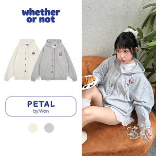 Áo khoác nỉ zip local brand Whether Or Not unisex nam nữ form rộng nỉ Petal