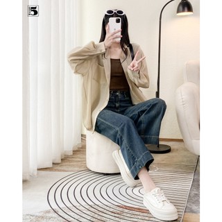 Quần Jeans Nữ Ống Suông Cạp Cao Gấu To – Form Rộng Tôn Dáng Twentyfive Fashion - 5706