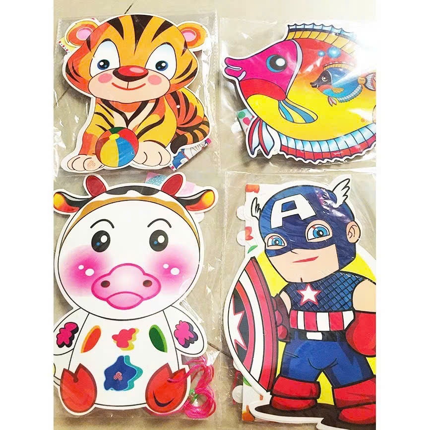 Set 10 đèn lồng trung thu 2 mảnh có đèn nhạc cho bé trai bé gái