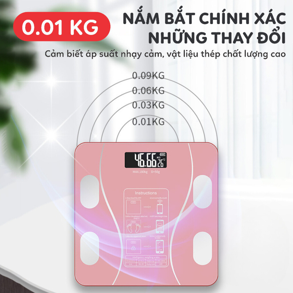 Cân Điện Tử Sức Khỏe Thông Minh - Kết nối trực tiếp với điện thoại