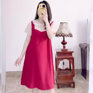 [BEST SELLER] (fresize từ 40-70kg)  Váy bầu thiết kế basiz chất liệu đũi hàn mặc nhẹ tênh, thấm mồ hôi