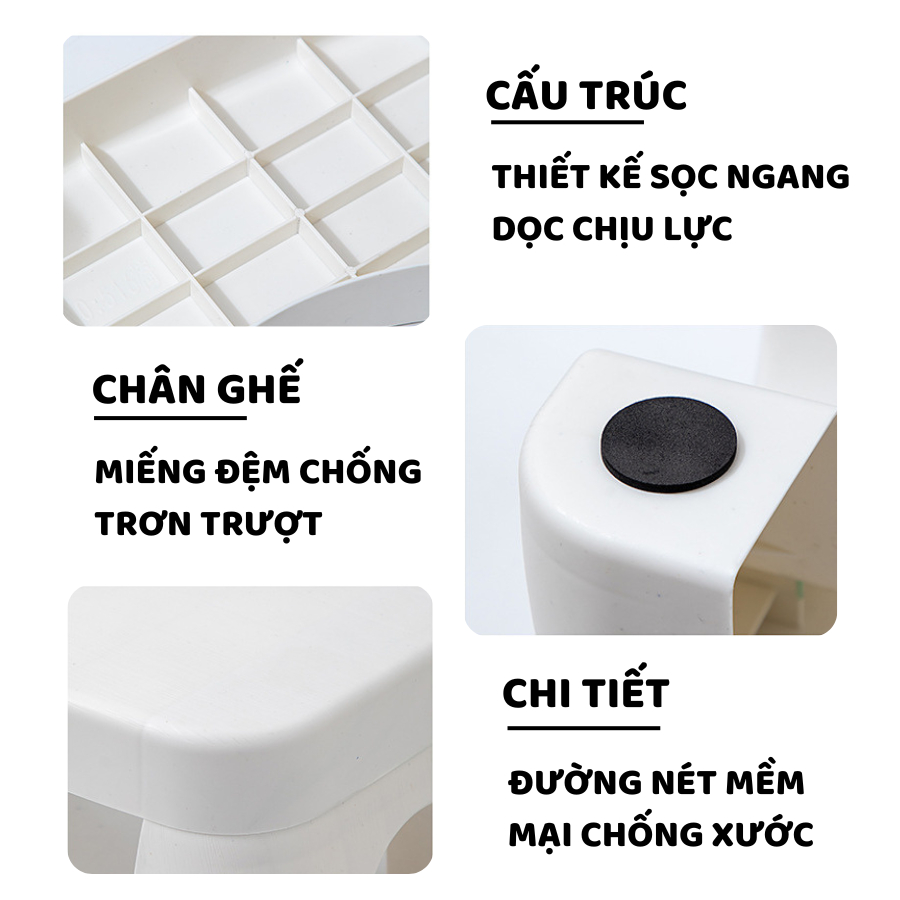 Ghế Kê Chân Nhà Tắm Chống Trượt ENODA HOME, Ghế Để Chân Toilet Giúp Đi Vệ Sinh Tư Thế Chuẩn GHE001