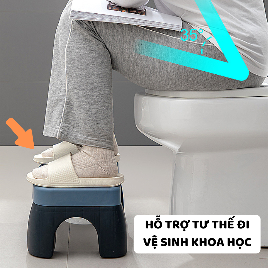 Ghế Kê Chân Nhà Tắm Chống Trượt ENODA HOME, Ghế Để Chân Toilet Giúp Đi Vệ Sinh Tư Thế Chuẩn GHE001
