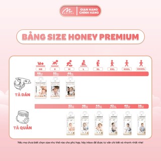 Tã/bỉm Dán Quần Honey Premium Mềm Mại, An Toàn Đủ Size Cho Bé Từ 3kg - 25kg