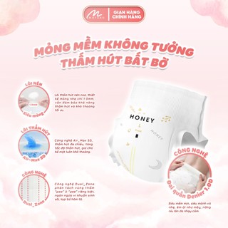 Tã/bỉm Dán Quần Honey Premium Mềm Mại, An Toàn Đủ Size Cho Bé Từ 3kg - 25kg