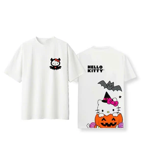 Áo Thun Hello Kitty Unisex Nam Nữ Form Rộng Chất Vải Cotton Dày Dặn
