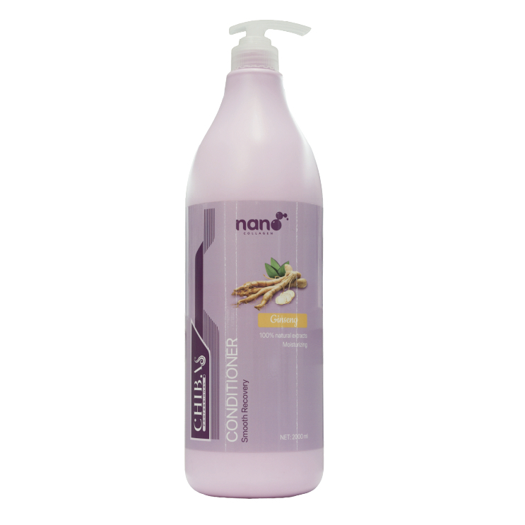 Dầu xả tóc Collagen Chibas dầu xả phục hồi hư tổn mượt tóc bóng khoẻ không gây bết dính chai 2000ml