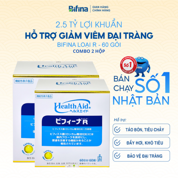 [Combo 2 hộp 60 gói] Bifina Nhật Bản Loại R – Men vi sinh hỗ trợ giảm ...