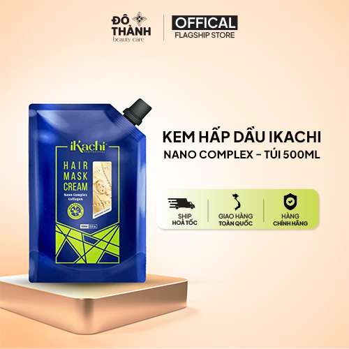 Kem hấp dầu Nano Complex IKACHI kem ủ tóc dưỡng tóc bóng mượt phục hồi hư tổn dạng túi 500ml