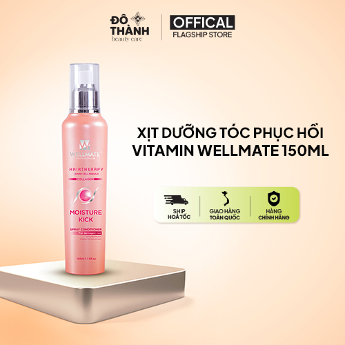 Xịt dưỡng tóc Vitamin Wellmate phục hồi độ bóng mượt bảo vệ tóc khỏi nhiệt hương thơm dễ chịu 150ml