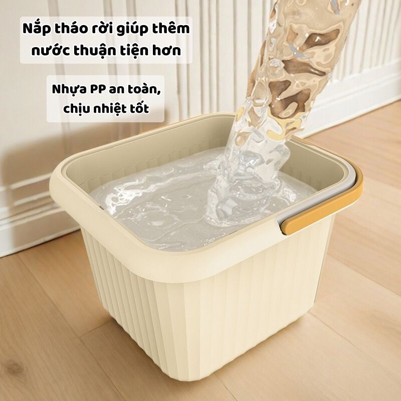 Chậu Ngâm Chân Massage Đa Năng ENODA HOME, Bồn Ngâm Chân Thiết Kế Có Nắp Có Khe Đựng Điện Thoại C010