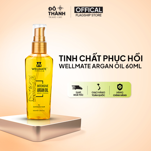 Dầu dưỡng chất tinh chất Argan Wellmate phục hồi sâu bên trong lõi tóc giúp chắc khỏe dung tích 60ml
