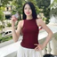 Áo 3 Lỗ Thun Cotton Nữ Hamina Basic Ôm Sát BigSize, Áo TankTop Trơn Cotton Co Giãn 446