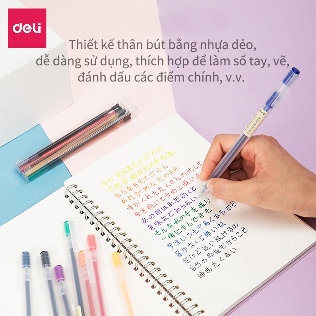 Bút Gel Mực Nước Deli A119 – 0.5mm – Viết Calligraphy, Trang Trí Sổ Tay, Chữ Đẹp
