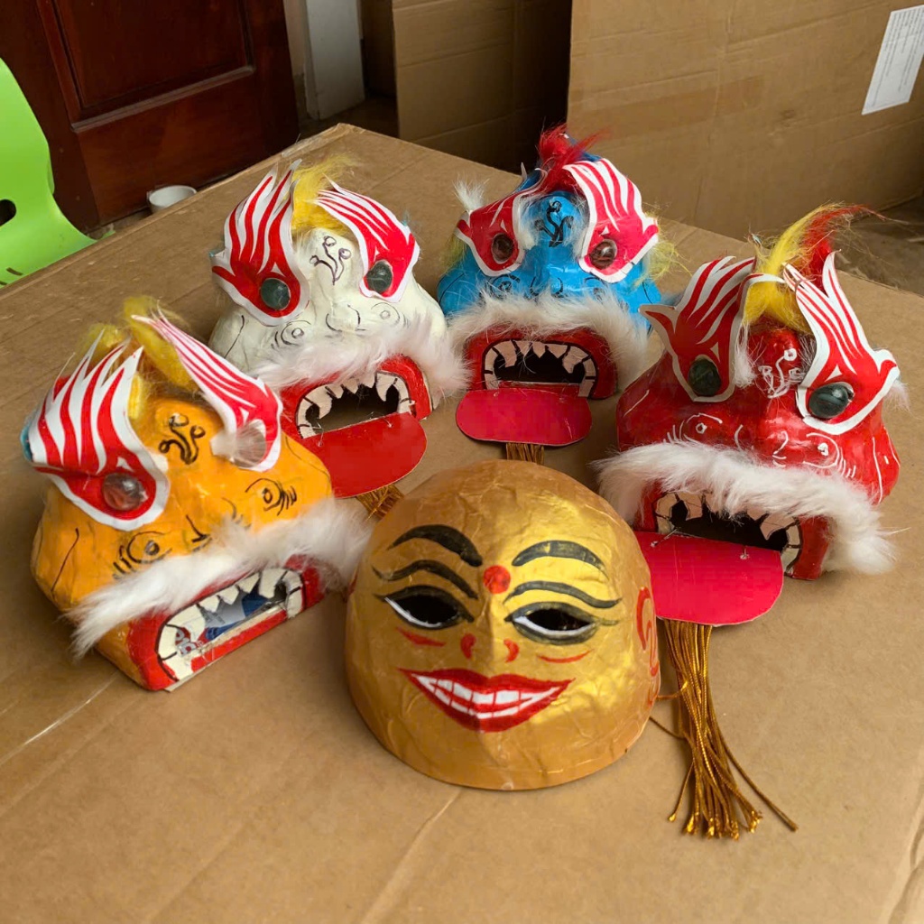 Đầu lân mini trang trí mâm cỗ trung thu