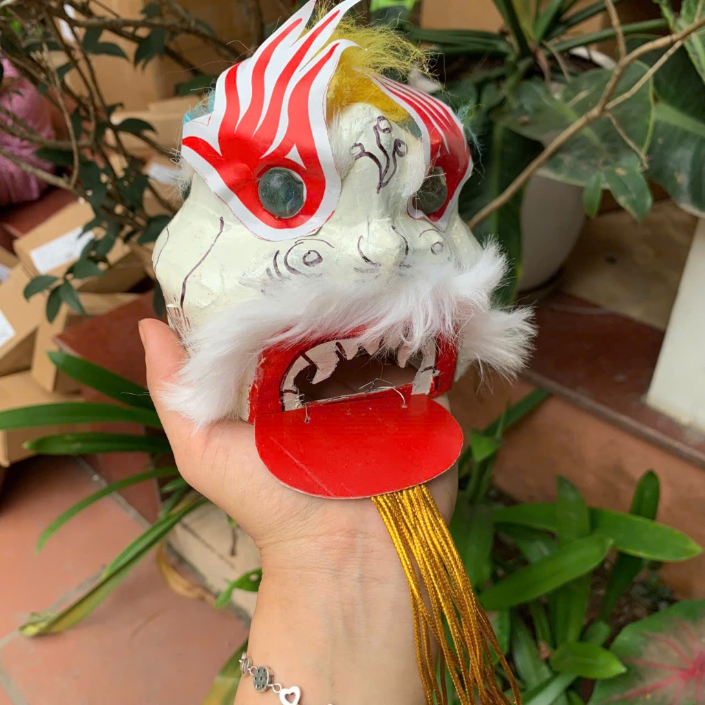 Đầu lân mini trang trí mâm cỗ trung thu