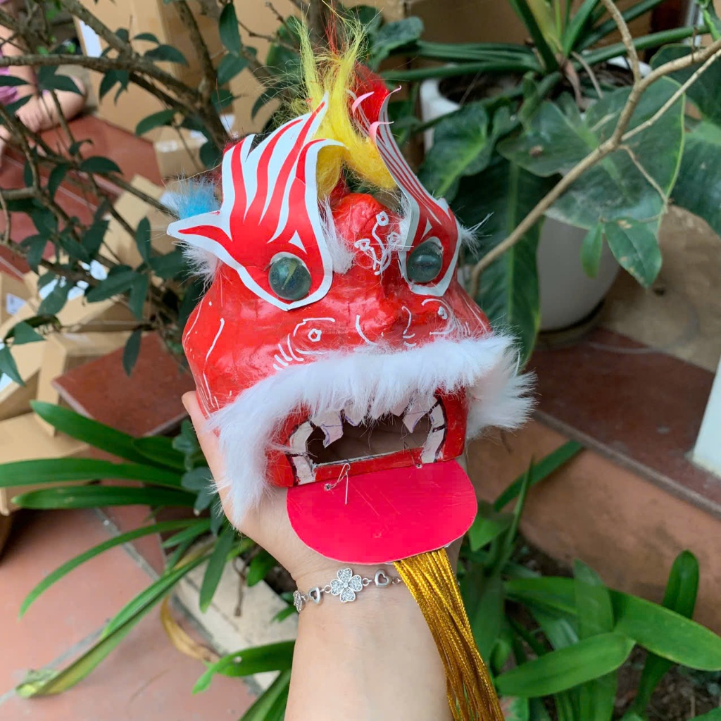 Đầu lân mini trang trí mâm cỗ trung thu