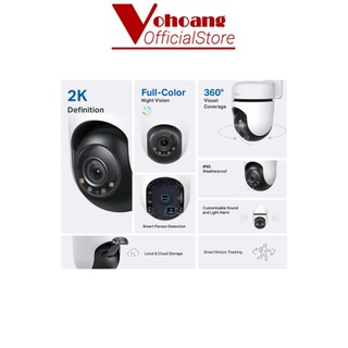 Camera WiFi Quay Quét Ngoài Trời TP-Link Tapo C510W 2K AI, 360 Độ, Nhìn Đêm Có Màu, Kháng Nước Bụi