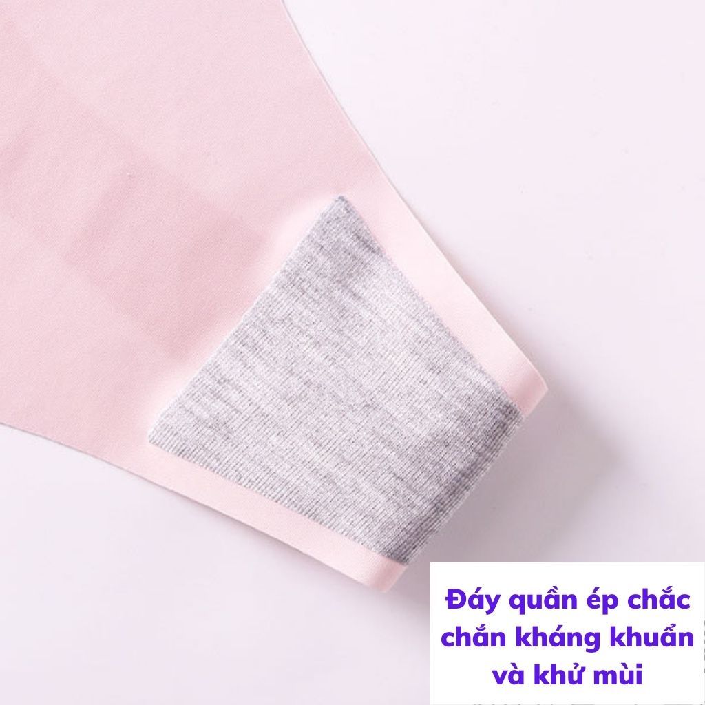 SET 3 Quần lót nữ su đúc không đường may Quần chip nữ đáy lót cotton kháng khuẩn khử mủi LANIXA L716