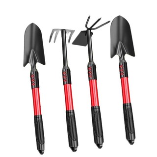 Bộ Dụng Cụ Làm Vườn Đa Năng 4 Món: Xẻng, Cào, Cuốc 2in1, Cán Dài 41cm, Bền Bỉ