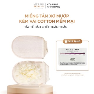 Miếng tắm xơ mướp kèm vải cotton mềm mại – Tẩy tế bào chết toàn thân – Nhanh mềm khi gặp nước – Miếng chà lưng và găng t