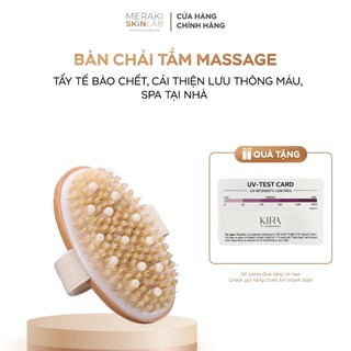 Bàn chải tắm massage cán dài và cọ khô toàn thân bằng gỗ – Tẩy tế bào chết, cải thiện lưu thông máu, spa tại nhà