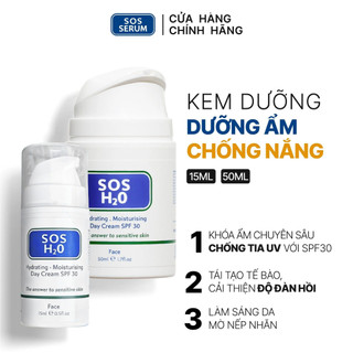 Kem dưỡng Chống nắng Vật lý,tăng cường độ ẩm hàng ngày SOS H20 SPF30 Anh [SOS SERUM]