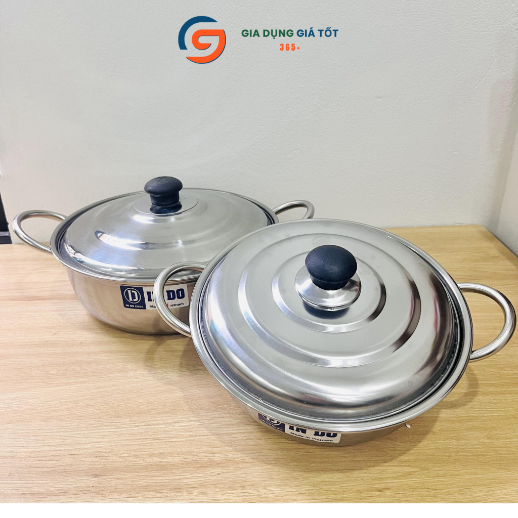 Nồi lẩu inox IN DO hàng dày, nồi lẩu đa năng dùng cho bếp từ, bếp gas