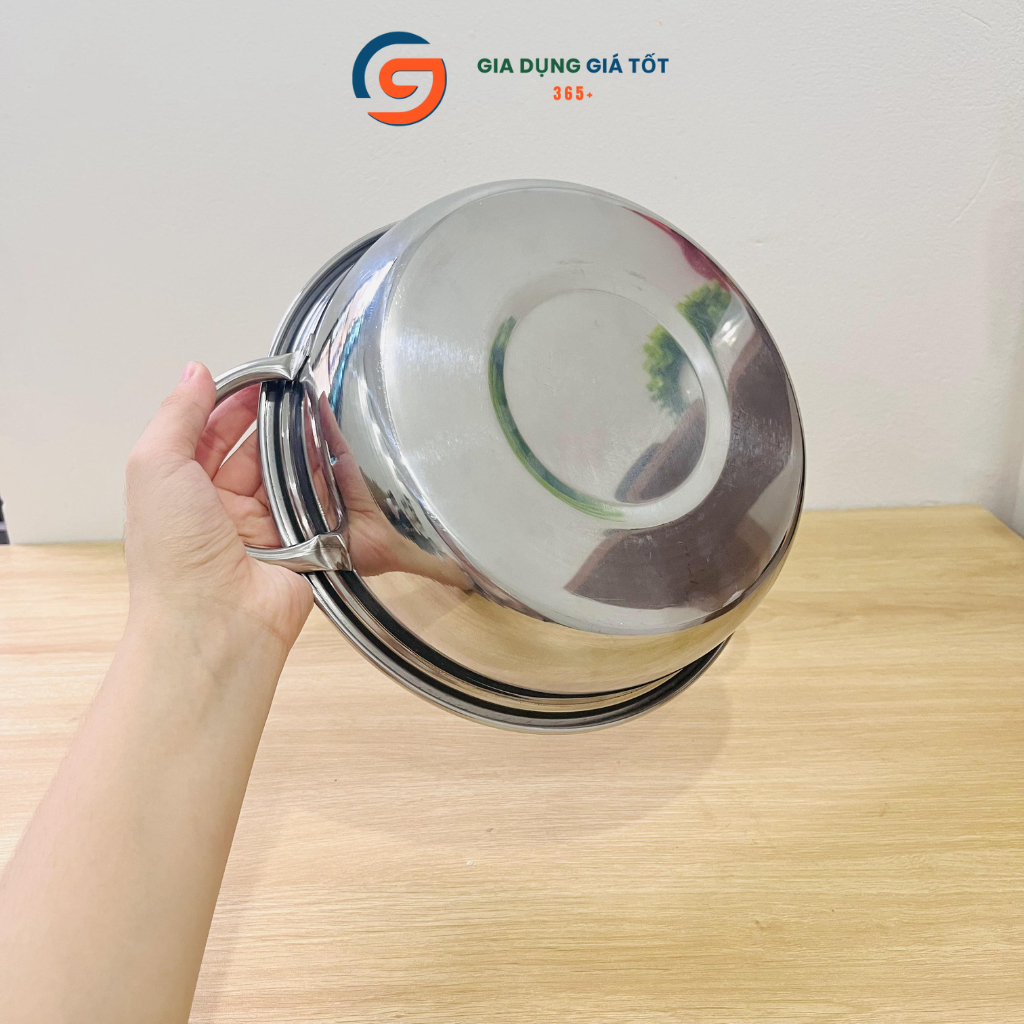 Nồi lẩu inox IN DO hàng dày, nồi lẩu đa năng dùng cho bếp từ, bếp gas