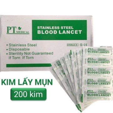 ✅Hộp 200 cây Kim chích mụn,Kim lấy máu nặn lễ mụn BLOOD LANCET kim Lancet lấy máu kim lễ nặn mụn blood lancet Kim lễ mụn
