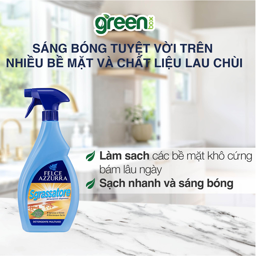 Bình xịt tẩy dầu mỡ cháy khét hương cổ điển Ý - Felce Azzurra - 750ml - NK Ý