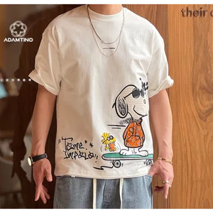 Áo Thun Snoopy Form Rộng Unisex Nam Nữ Chất Vải Cotton Dày Dặn