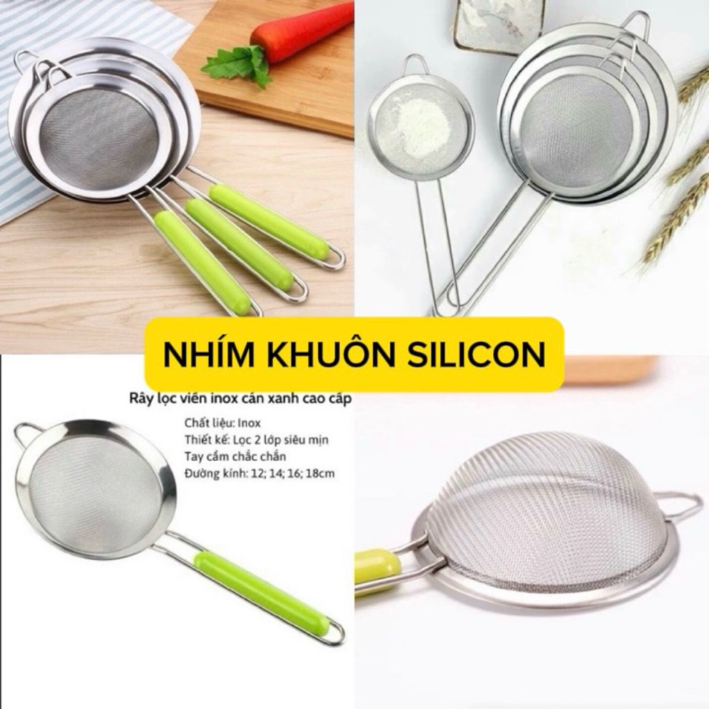 NHÍM RÂY VỢT LỌC CHÁO INOX LOẠI XỊN RẤT CỨNG CÁP SIZE 8,10,12,14CM ...