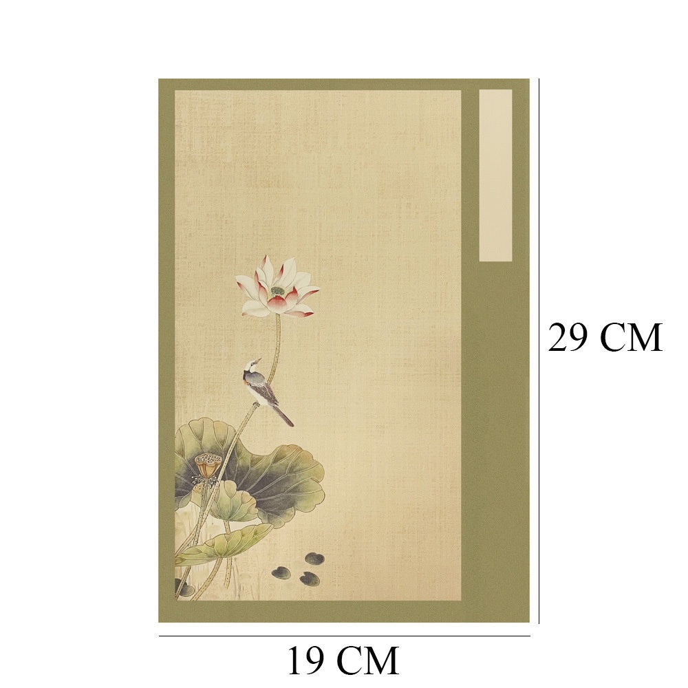 20 Tờ Giấy Xuyến Chỉ Bán Sinh Bán Thục Cổ Phong Hoa Điểu Thủy Mặc Luyện Viết Chữ Thư Pháp Hán Việt