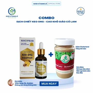 [COMBO] Dịch Chiết Keo Ong, Cao Khô Giảo Cổ Lam duocsy_giangle Ho, Đau Họng, Amidan; Giảm Mỡ Máu, Ổn Định Huyết Áp