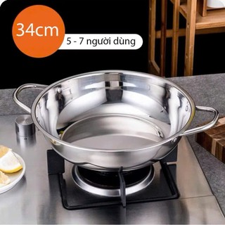 Nồi lẩu 2 ngăn INOX  dùng được bếp ga , bếp từ làm nóng nhanh , siêu tiện lợi