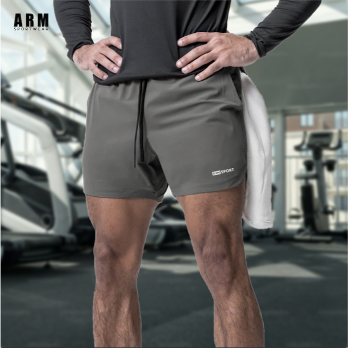 Quần Short Thể Thao Nam ARM, Quần Cạp Chun COOLFAST có dây rút Tập Gym, Chạy Bộ Thoải Mái